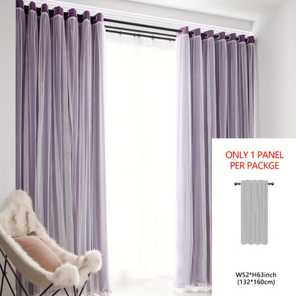 1panel One-layer Cloth One-layer Yarn Blackout Curtains, Modern Simple Style Decorative Curtains, Suitable For Living Room Bedroom Balcony Floating Window Partition Noise Reduction Romantic Curtains Home Decor