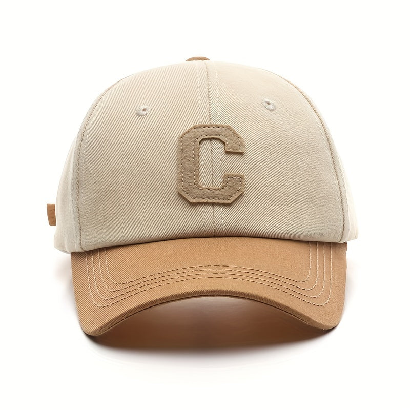 Stylish Unisex Cotton Baseball Cap - Soft, Breathable, Adjustable Snapback Design, Fashion Letter C Patch, Summer Sun Visor, Perfect Gift for Women and Men, Ideal for Outdoor Activities