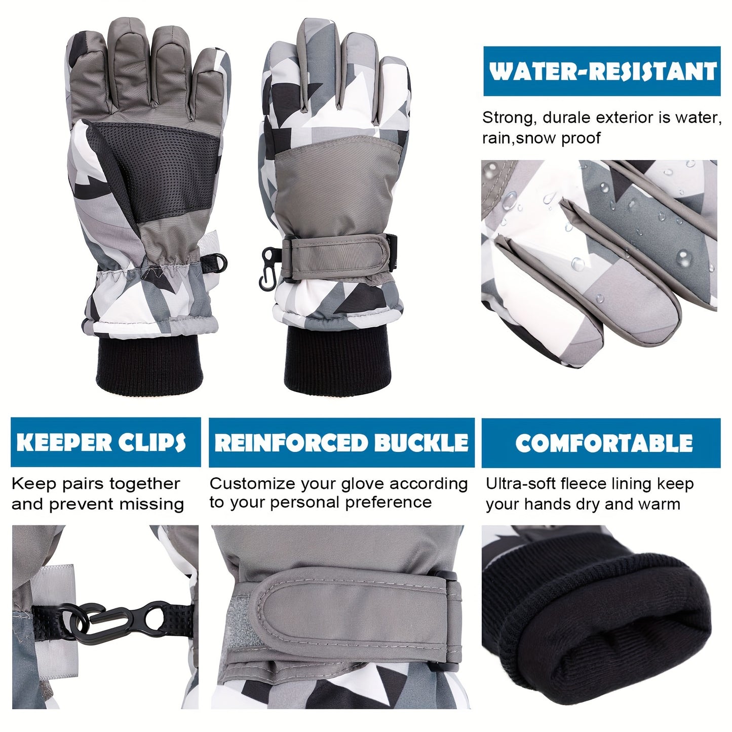 Winter Gloves Waterproof Snow Ski Gloves