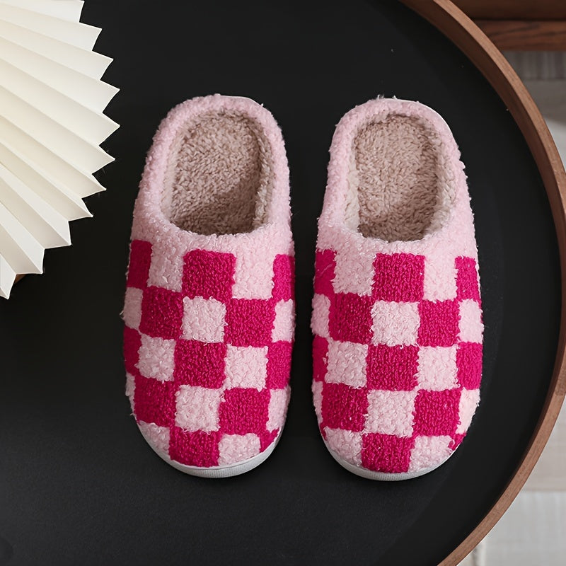 CozyCheck Plush Slippers - Ultra Soft, Warm, and Fuzzy Closed-Toe Shoes for Winter - Slip-Resistant Sole, Breathable Lining, and Soft Faux Fur Upper for Ultimate Comfort at Home