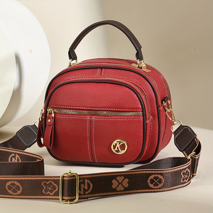 Chic Women's Crossbody Bag - Versatile Fashion Shoulder Handbag with Adjustable Strap, Zip Closure, and Polyester Lining