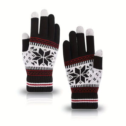 Winter Knitted Gloves, Texting Touch Screen Non-slip Gloves, Soft Warm Lined Gloves  For Tablet Tablet Smartphones