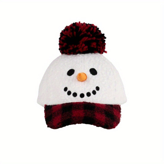 Christmas Snowman Sherpa Fleece Baseball Party Cap,