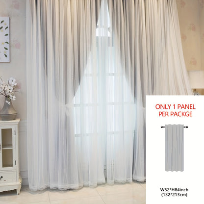 1panel One-layer Cloth One-layer Yarn Blackout Curtains, Modern Simple Style Decorative Curtains, Suitable For Living Room Bedroom Balcony Floating Window Partition Noise Reduction Romantic Curtains Home Decor