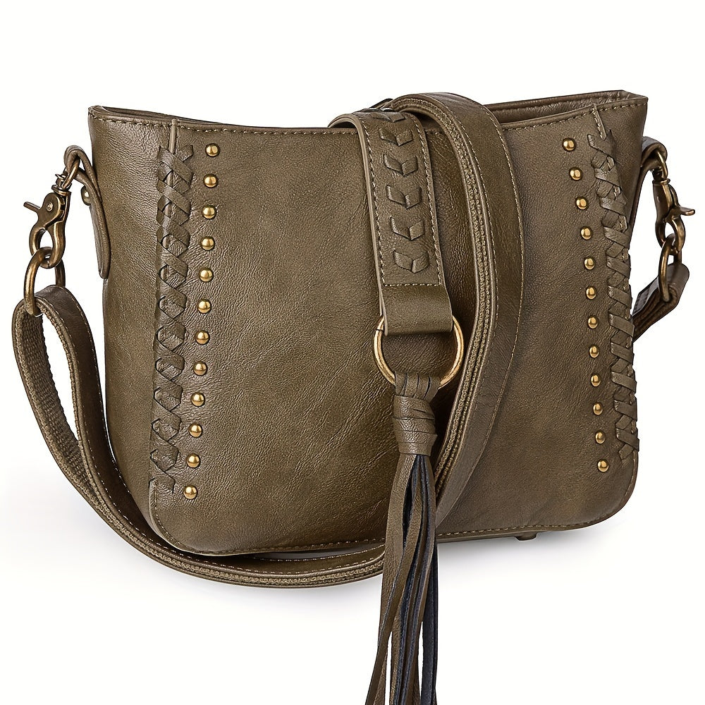 Stylish Women's PU Leather Crossbody Bag - Western-Inspired Shoulder Purse and Handbag