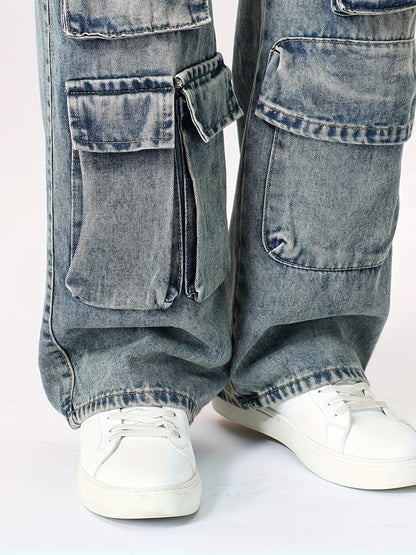 Men's Comfort Fit Multi-Pocket Stylish Jeans - Soft, Breathable, Versatile Denim Pants for Four Seasons - Perfect for Outdoor Activities, Casual Daily Wear, and Travel