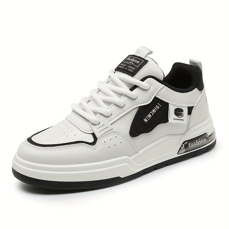 Men's Skate Shoes With Good Grip, Breathable Lace-up Air Cushioned Sneakers, Men's Footwear