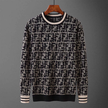 High version wool sweater designer hoodie f jacquard long sleeved t shirt mens knitted sweaters winter warm sweatshirt men women pullover coat