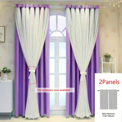 1panel One-layer Cloth One-layer Yarn Blackout Curtains, Modern Simple Style Decorative Curtains, Suitable For Living Room Bedroom Balcony Floating Window Partition Noise Reduction Romantic Curtains Home Decor