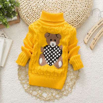 Pullover Baby Cartoon Bear Casual Basic Sweater Crewneck Thick Kids Slouchy Soft Warm Wool Clothing for Boys Girls Autumn Winter Sweaters 221115