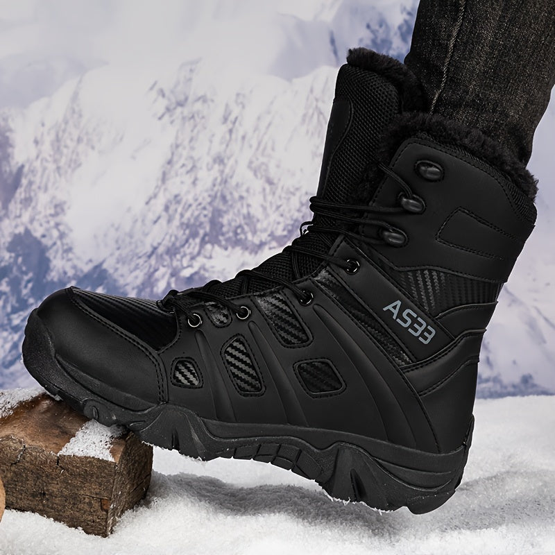 Men's New Suede Thickened High-top Boots Are Stylish And Versatile With Warm And Abrasion-resistant Snowshoes