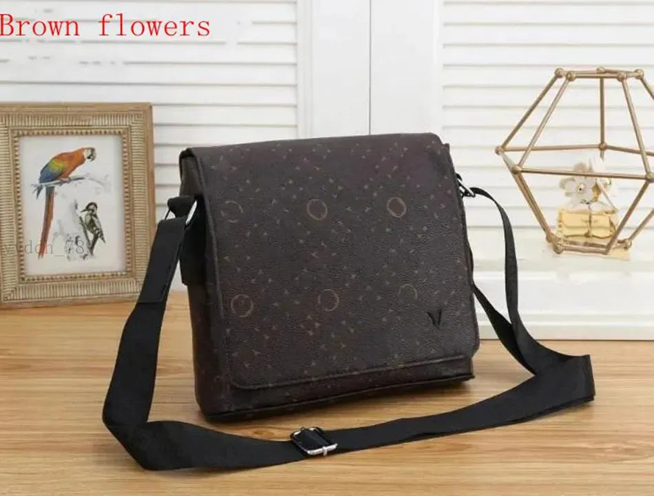 Fashion Mens print Shoulder Bags Man Genuine Leather Briefcases Bolsas Messenger Bag Wedding Dress business Crossbody Bag Handbags