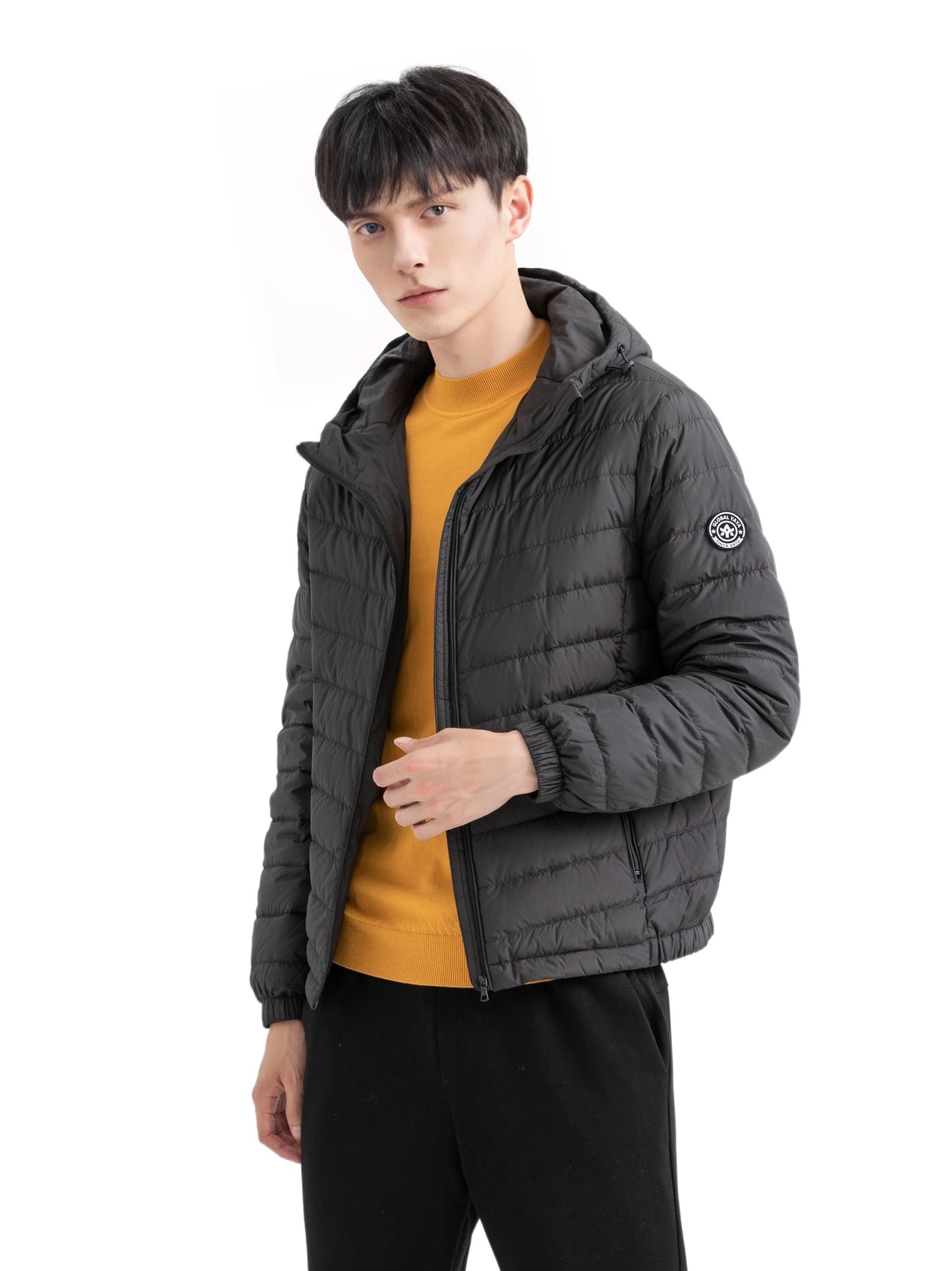 Warm and Stylish Men's Fleece Hooded Jacket for Outdoor Activities in Fall and Winter