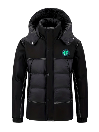 Thermal Mens Padded Coat - Ultra-Warm Insulation, Thick and Plush Padding, Casual Style with Contrast Stitching Details - Perfect for Cold Fall and Winter Seasons