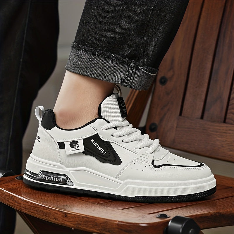 Men's Skate Shoes With Good Grip, Breathable Lace-up Air Cushioned Sneakers, Men's Footwear