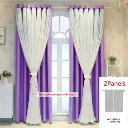 1panel One-layer Cloth One-layer Yarn Blackout Curtains, Modern Simple Style Decorative Curtains, Suitable For Living Room Bedroom Balcony Floating Window Partition Noise Reduction Romantic Curtains Home Decor