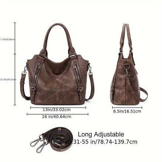 Luxurious Vegan Leather Hobo Handbag - Spacious, Stylish, and Cruelty-Free Large Ladies Shoulder Bag for Everyday Use