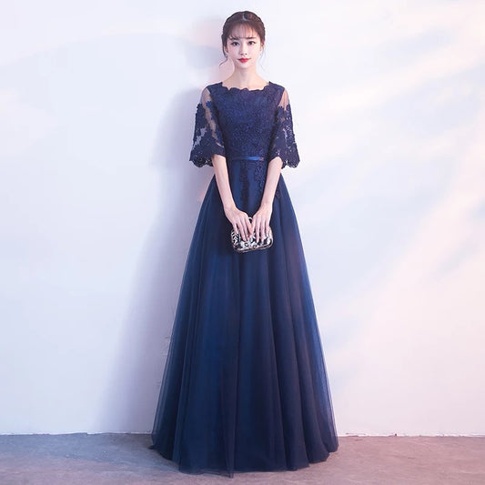 VSKKV Annual Party Evening Dress Women  Spring New Banquet Temperament Elegant Party Host Slim Long Dress