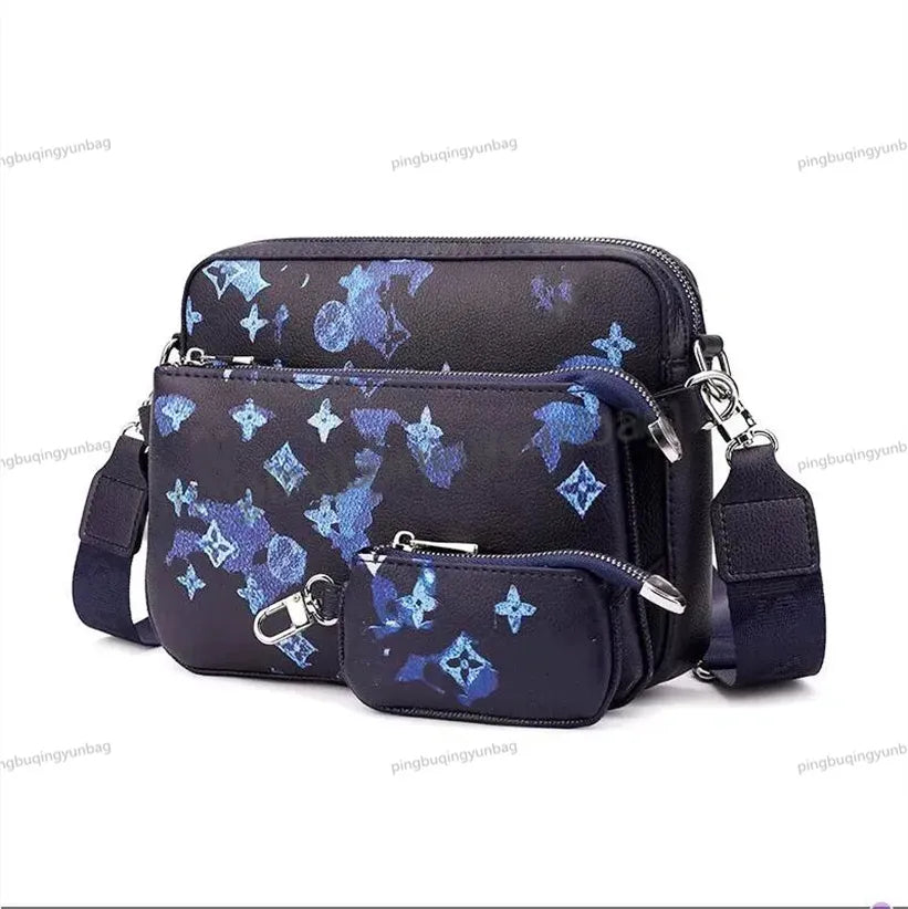 Fashion Mens print Shoulder Bags Man Genuine Leather Briefcases Bolsas Messenger Bag Wedding Dress business Crossbody Bag Handbags