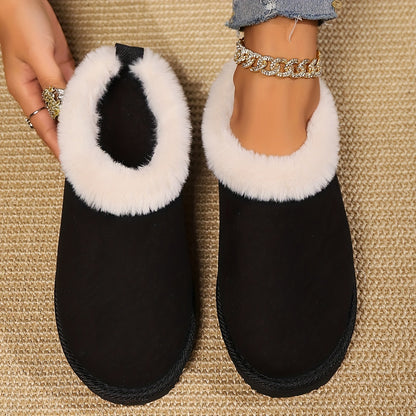 Cozy Plush Lined Warm Slippers for Women - Soft, Comfortable, Closed-Toe, Slip-Resistant, Indoor/Outdoor, Backless, Winter Snow Shoes with Superior Grip - Perfect for Cold Weather, Relaxation, and Daily Wear