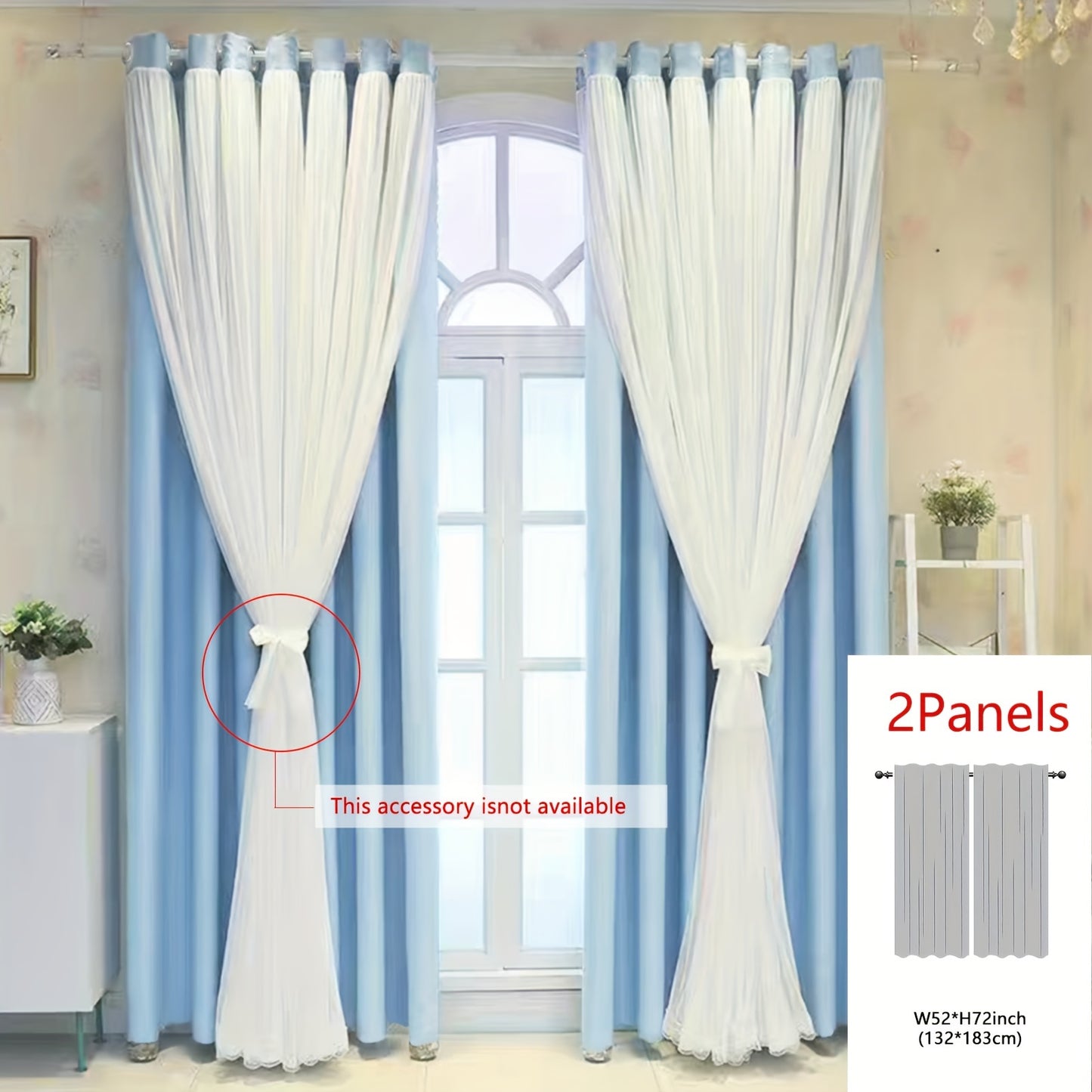 1panel One-layer Cloth One-layer Yarn Blackout Curtains, Modern Simple Style Decorative Curtains, Suitable For Living Room Bedroom Balcony Floating Window Partition Noise Reduction Romantic Curtains Home Decor