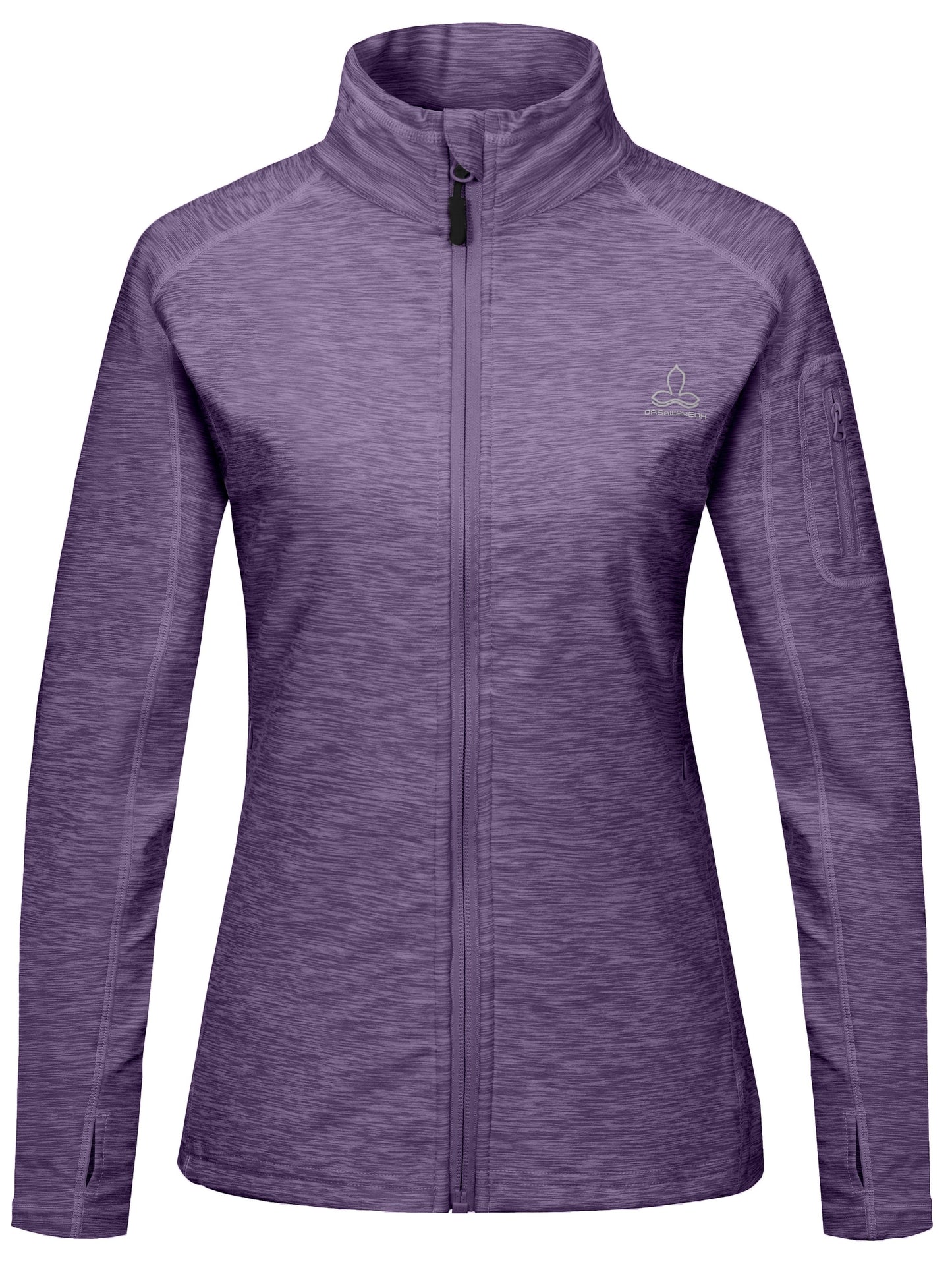 Womens Sporty Solid Color Zipper Jacket - Stylish Long Sleeves, Breathable Running Activewear for CasualAthleisure Wear - Durable Zipper, Ideal for Fitness Enthusiasts