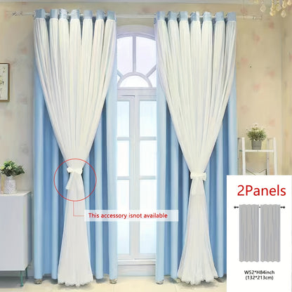 1panel One-layer Cloth One-layer Yarn Blackout Curtains, Modern Simple Style Decorative Curtains, Suitable For Living Room Bedroom Balcony Floating Window Partition Noise Reduction Romantic Curtains Home Decor