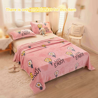 1 Piece Of Flannel Blanket, Beautiful, Comfortable And Warm Cover, Suitable For Sofa, Bed, Car, Office, Pet, Birthday And Christmas Gifts