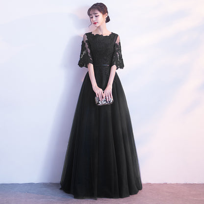 VSKKV Annual Party Evening Dress Women  Spring New Banquet Temperament Elegant Party Host Slim Long Dress