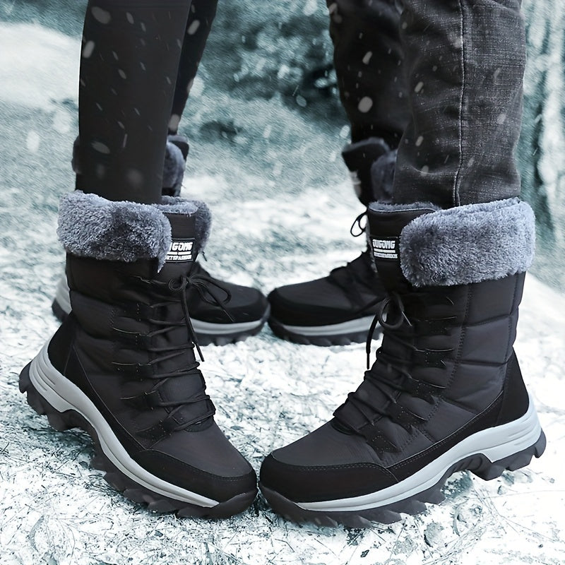 Waterproof Snow Boots - Warm, Non-Slip, Lace-Up for Winter Outdoor Activities & Casual Wear