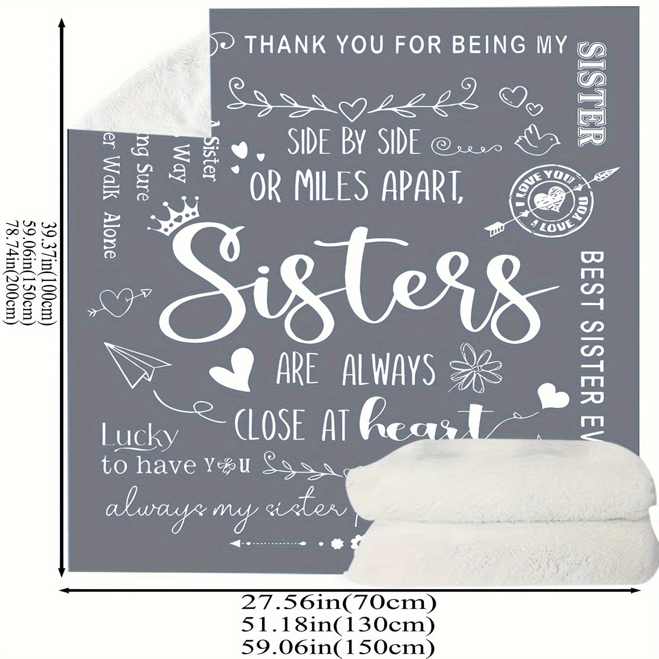 1pc Grey Birthday Gift Blanket For Sisters, Girlfriends, And Friends Flannel Blankets, Digital Printing Gifts Winter Naps Blanket Sofa Air Conditioning Blankets Bedding Supplies