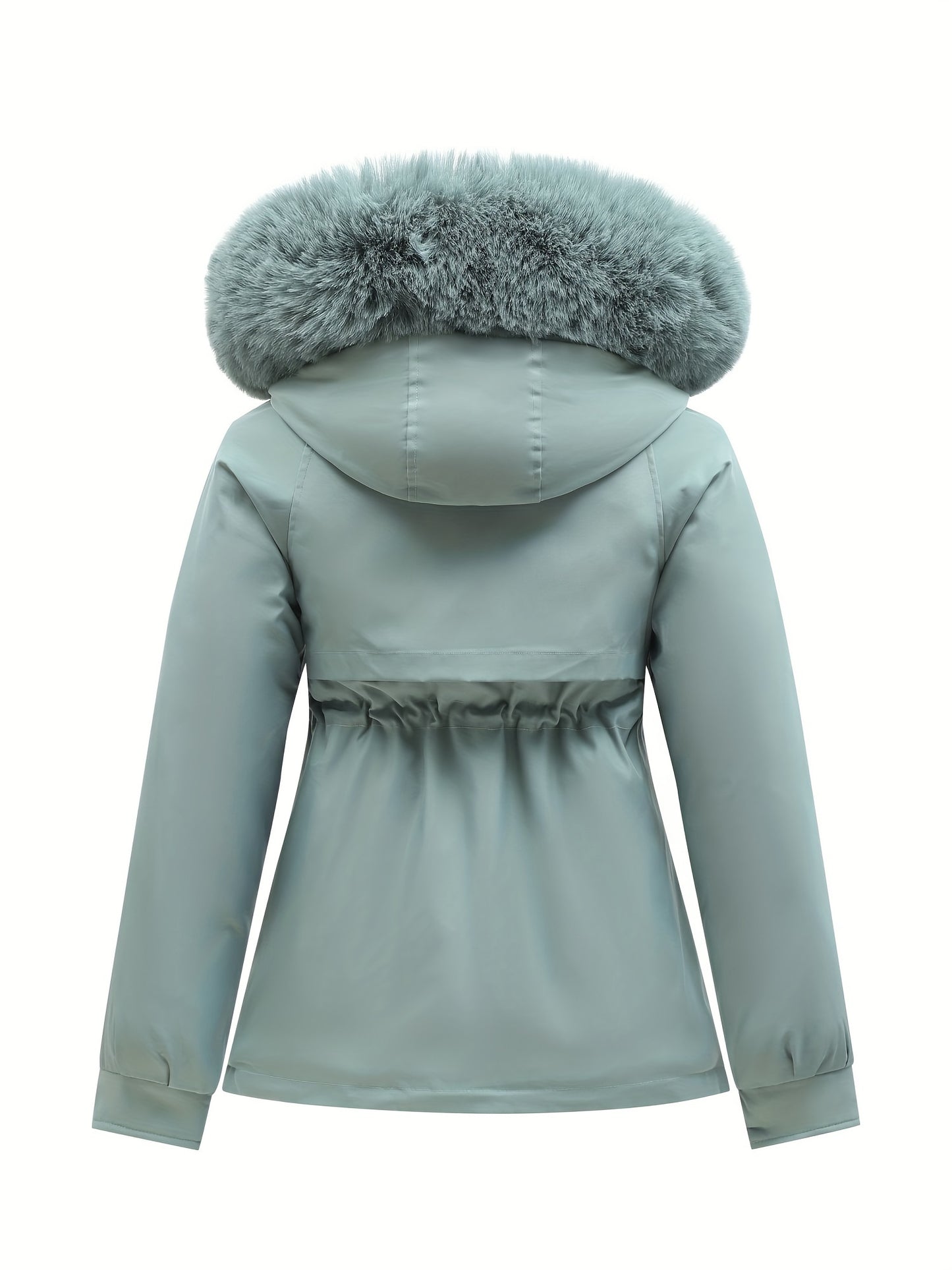 Women's Casual Versatile Fashion Pocket Clip Thick Warm Hooded Detachable Hat Clothes Coat