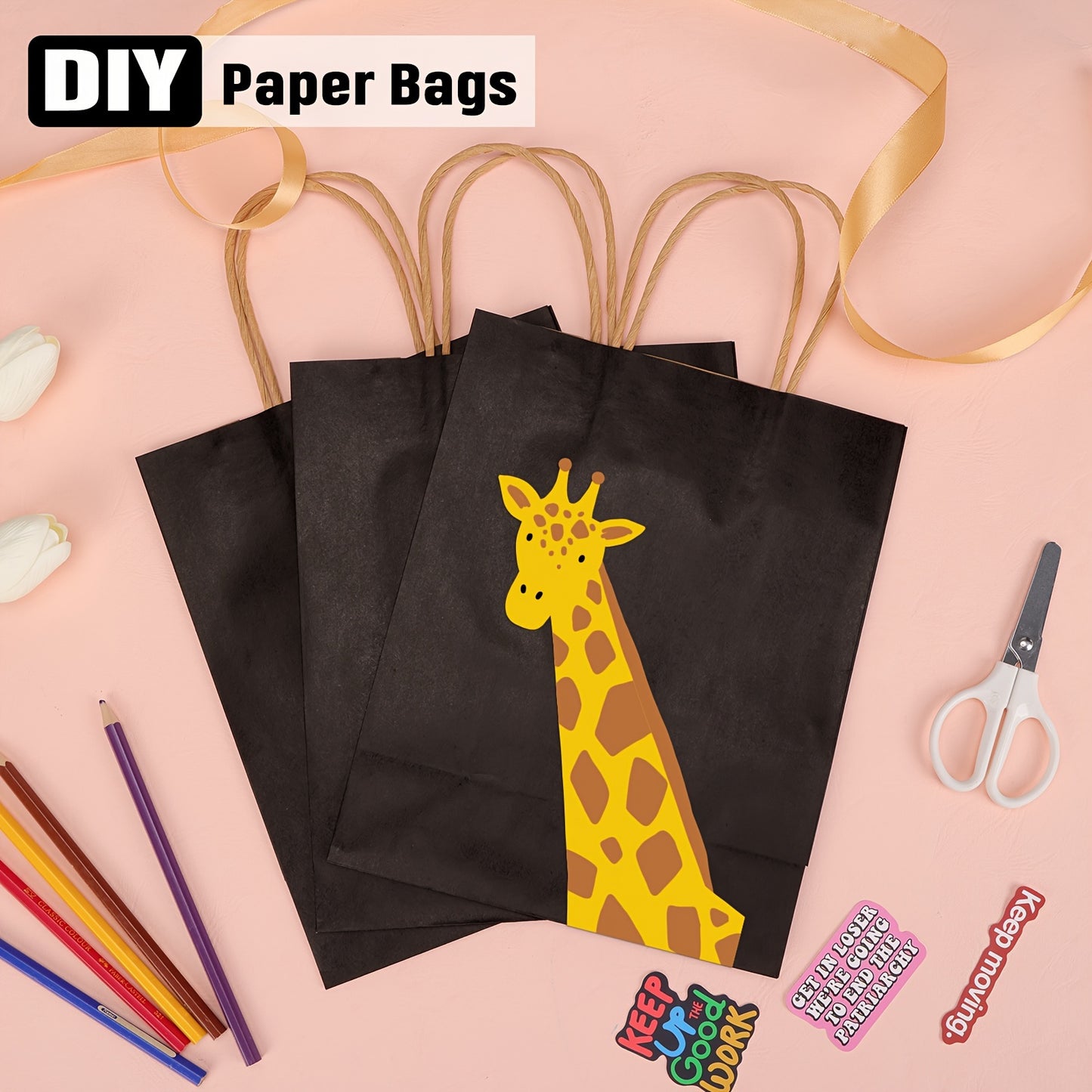 110pcs Black/Brown Gift Bags Paper Gift Bags With Handles, Christmas Gift Bags, Medium Sizes Gift Bags Bulk, Paper Bags For Small Business, Shopping Bags, Retail Bags, Party Bags, Favor Bags, 8x4x10 In