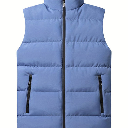 Mens Quilted Insulated Down Vest - Sleeveless Puffer Style for Ultimate Warmth - Zippered Pockets perfect for Winter Sports & Travel Adventures