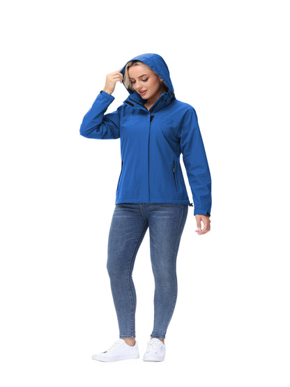 Women's Rain Jacket Lightweight Waterproof Raincoat With Hooded Outdoor Jacket For Hiking Travel