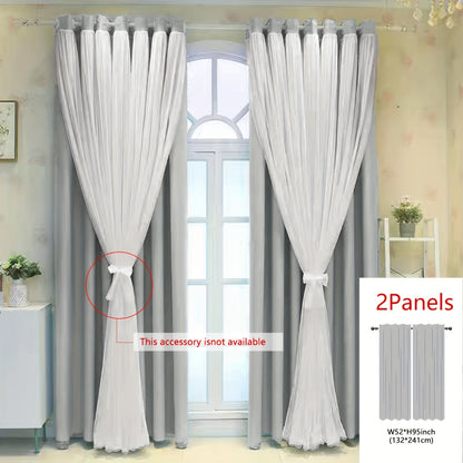 1panel One-layer Cloth One-layer Yarn Blackout Curtains, Modern Simple Style Decorative Curtains, Suitable For Living Room Bedroom Balcony Floating Window Partition Noise Reduction Romantic Curtains Home Decor