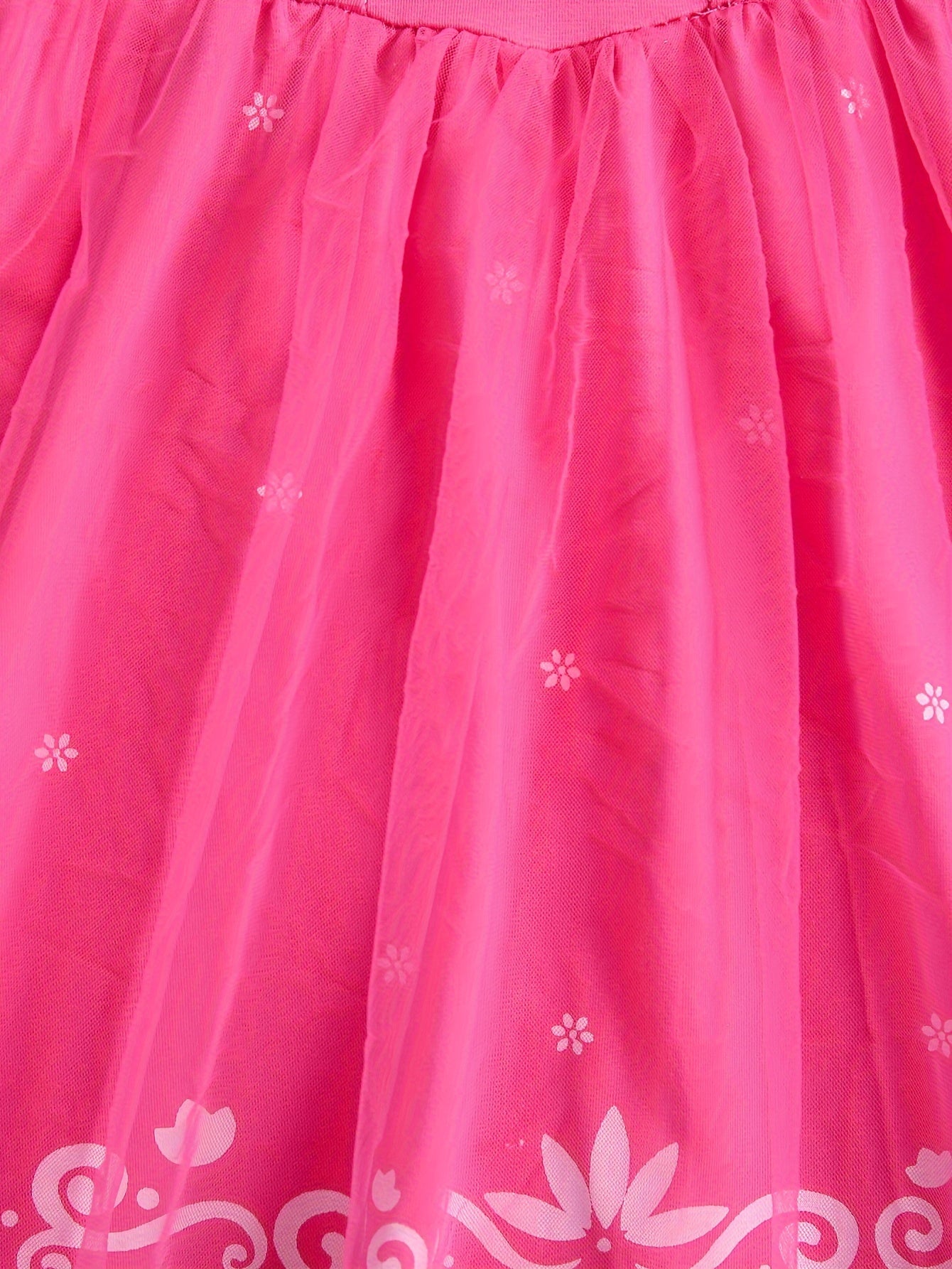 Girls Princess Dress Puff Sleeve Tulle Ribbon Print Halloween Holiday Party Prom Birthday Performance Dress