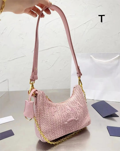 Woman Designer Bag Beach Bags Straw Bags Bucket Bag Nylon Shoulder Bags Hobos Chain Handbags Designer Crossbody Lady Small Totes