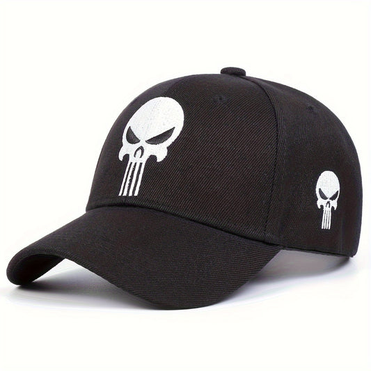 1pc Unisex Cartoon Skull Embroidered Adjustable Breathable Baseball Cap - Ultra Lightweight, Slight Stretch, Polyester Fiber Filled, Casual Style for Outdoor Sports and Daily Wear