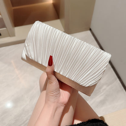 Elegant Pleated Evening Clutch Bag, Versatile For Party And Formal Wear, Women's Fashion Accessory