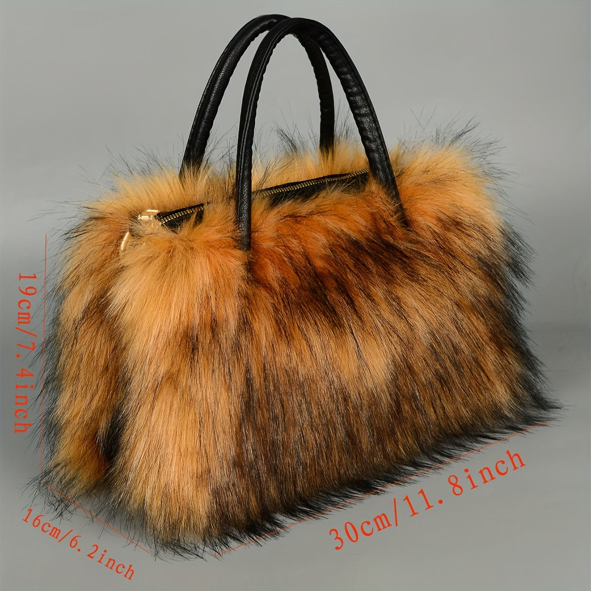 Luxurious Soft Faux Fur Tote Bag for Women - Spacious, Stylish, and Versatile Handbag with Zipper Closure, Detachable Clutch, and Easy Care - Perfect for Shopping, Travel, and Daily Use