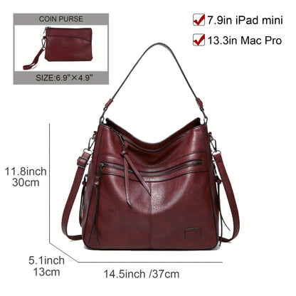 Trendy Double Zipper Tote Bag - Spacious All-in-One Ladies Single Shoulder Crossbody Bag with Casual Style - Europe and US Fashion Inspiration