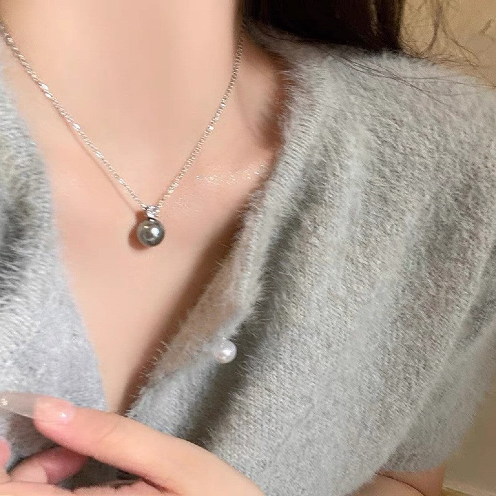 vakkv  High-Grade Drawable Silver Butterfly Tassel Necklace Female Light Luxury Minority Design Fashionable Temperamental All-Match Clavicle Chain