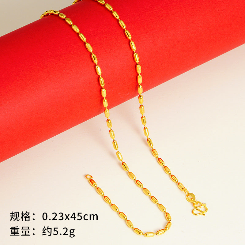 vakkv  Alluvial Gold Necklace Ornament Women's No Color Fading High-Grade Niche Clavicle Chain Yiwu Copper Accessories Imitation Gold Chain