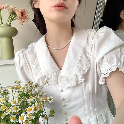 South Korea Fever Bloggers Same Style Pearl Necklace  New Women's Simple Temperamental All-Match Clavicle Chain Neck Chain