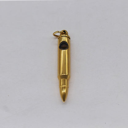 Cross-Border Hot Veterans Memorial Bullet Pendant Necklace Wild Projection Stone Titanium Steel Bullet Clavicle Chain Wholesale