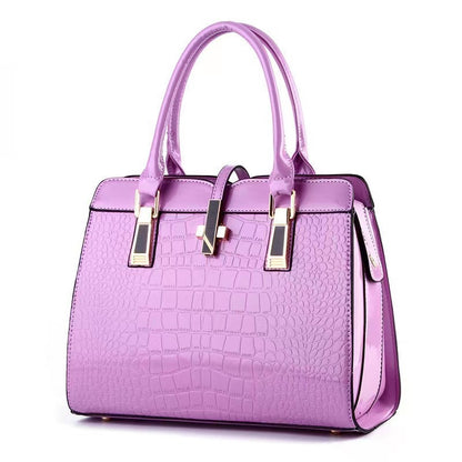 New Bag Stone Pattern Bright Leather Large Capacity Handbags for Women Commuter Shaping Fashion Birkin Bag Bags