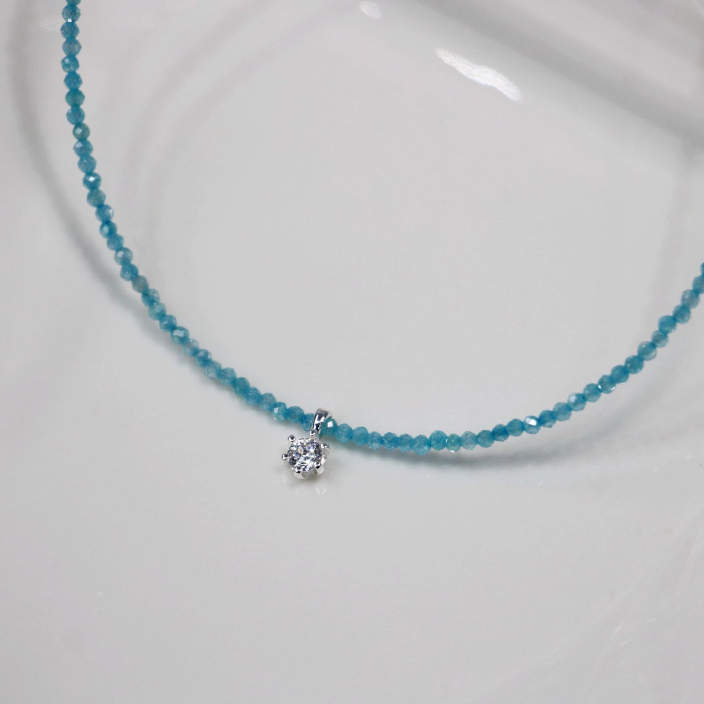 Summer Dopamine Color 5A Zircon Beaded Necklace 925 Sterling Silver Pendant Clavicle Chain Ins High Sense Niche