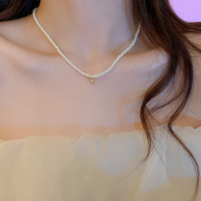 vakkv  Super Fairy Long Pearl Necklace Trendy Temperament Palace Style Special-Interest Design Clavicle Chain Exquisite Gentle Sweater Chain