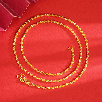 vakkv  Alluvial Gold Necklace Ornament Women's No Color Fading High-Grade Niche Clavicle Chain Yiwu Copper Accessories Imitation Gold Chain